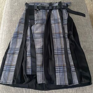Wrap plaid skirt
